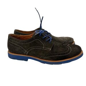 Stafford Tailored Culture Mens Suede Shoes Gray and Blue Lace Up‎ Size 10.5 M Us